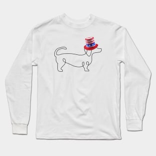 Wiener Dog Wearing Hat Dachshund Long Sleeve T-Shirt